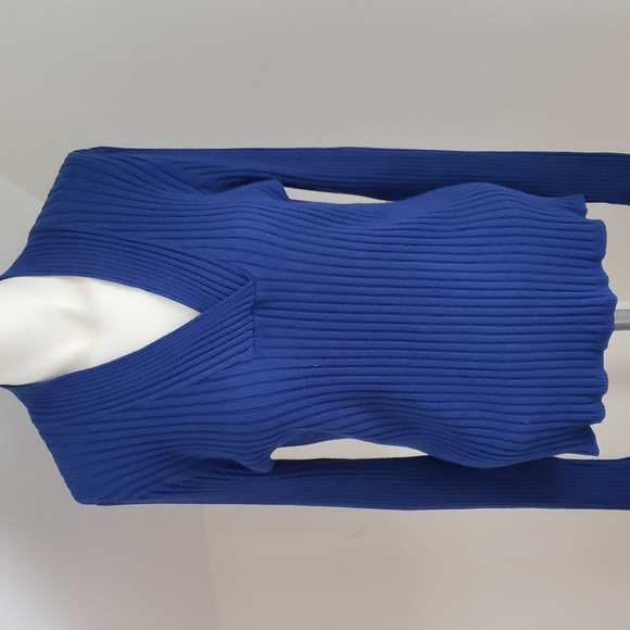 Grace Royal Blue V-Neck Ribbed Sweater XL - Picture 1 of 16